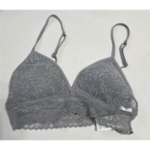 NWOT Calvin Klein XS Bare Lace Triangle Bralette QF4239 Gray 127500